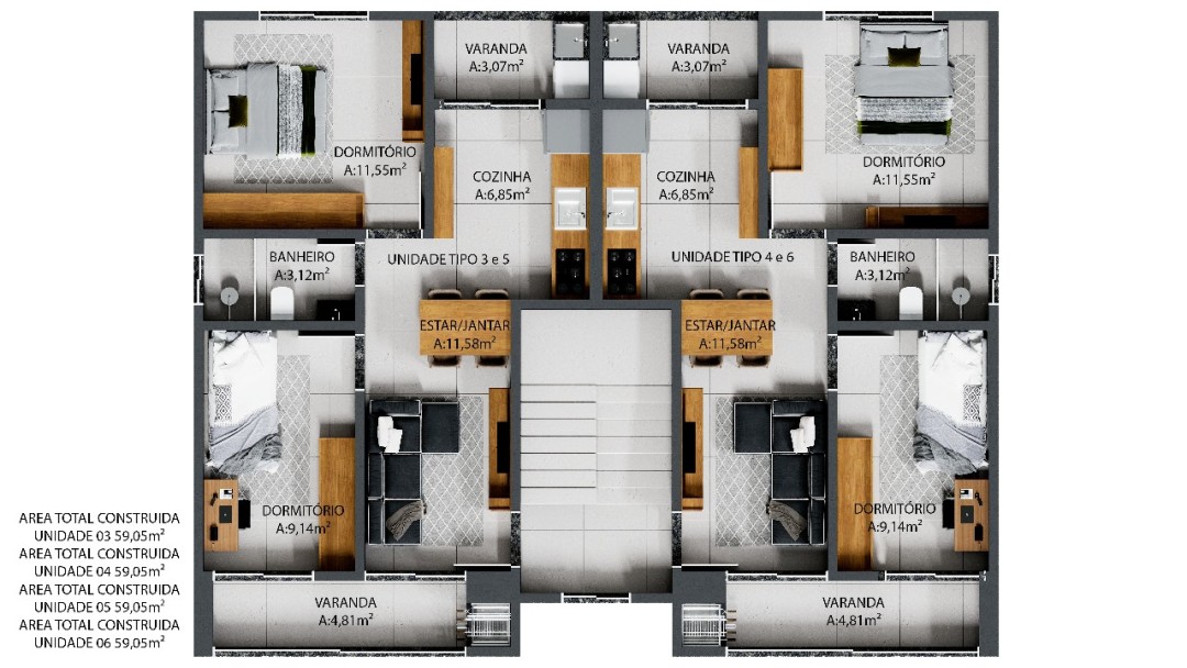 Apartamento na Planta no Bairro Centro norte em Schroeder -Residencial Schroeder I
