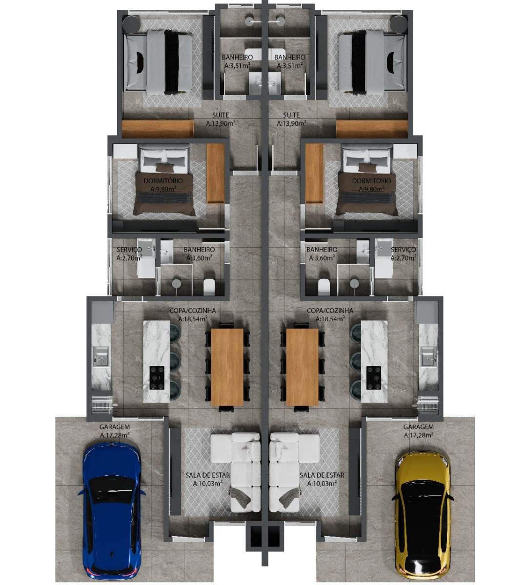 Geminado suíte mais um quarto à Venda no Centro de Schroeder - Unidade 3